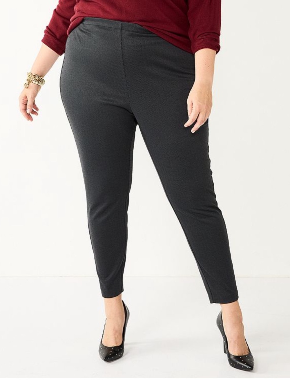 NWT Croft & Barrow grey herringbone ponte leggings size 4X